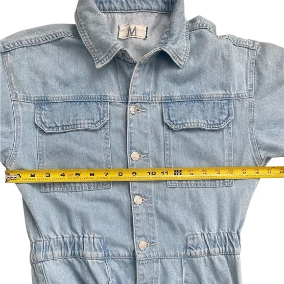 Free People We The Free Marci denim jumpsuit in a light blue wash Medium